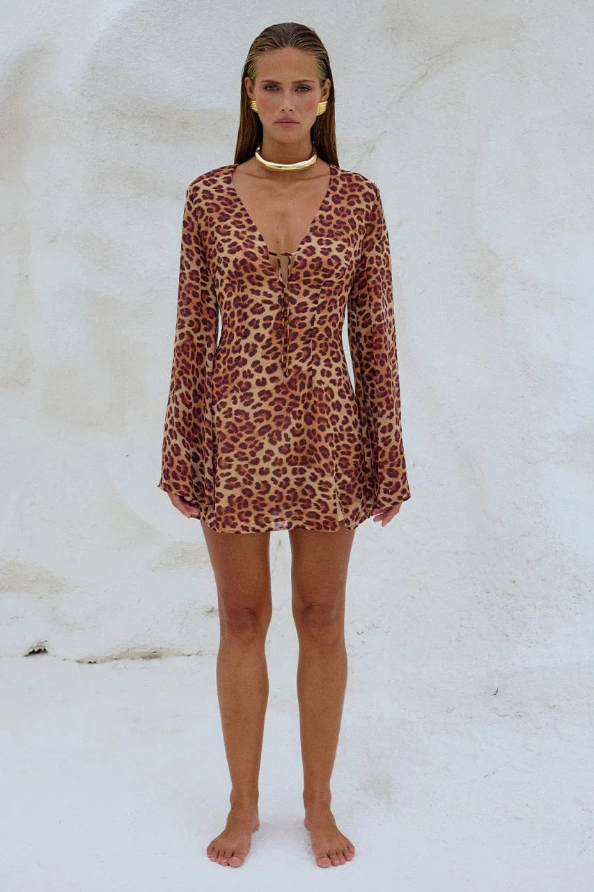 Runaway The Label mini dress Anura Mini Dress - Leopard Print