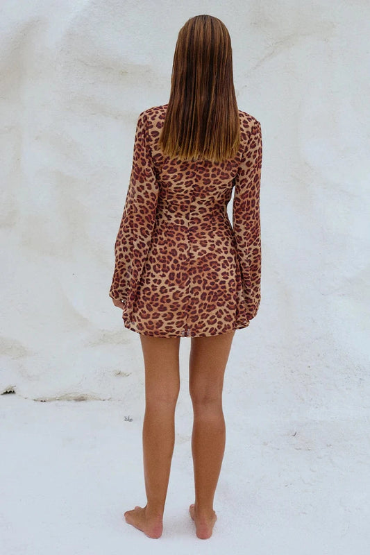 Runaway The Label mini dress Anura Mini Dress - Leopard Print