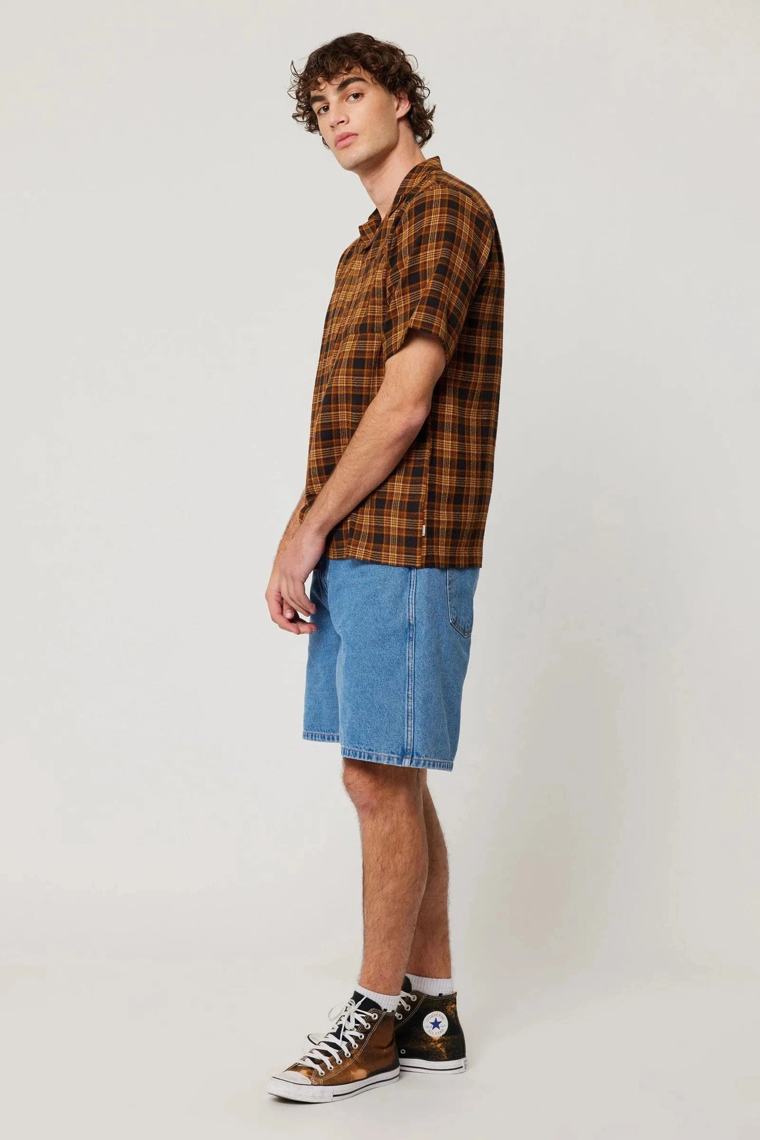 Rollas Jeans Mens button shirt Autumn Check Shirt