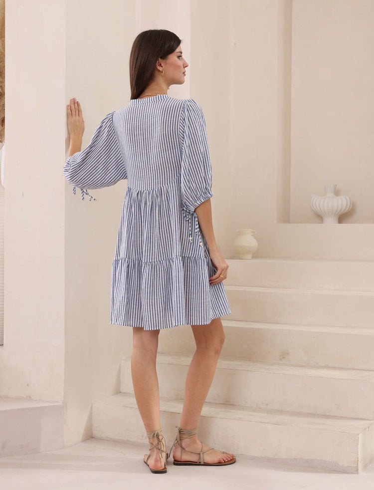 Iris Maxi baby doll dress Baby Doll Dress - Blue