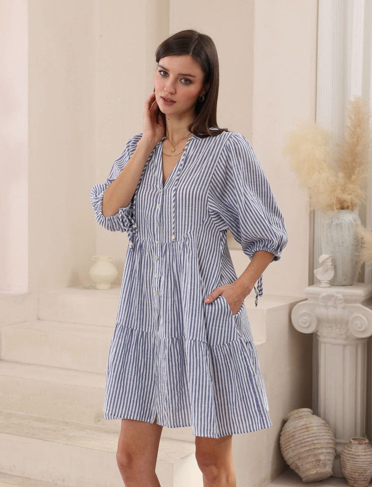 Iris Maxi baby doll dress Baby Doll Dress - Blue