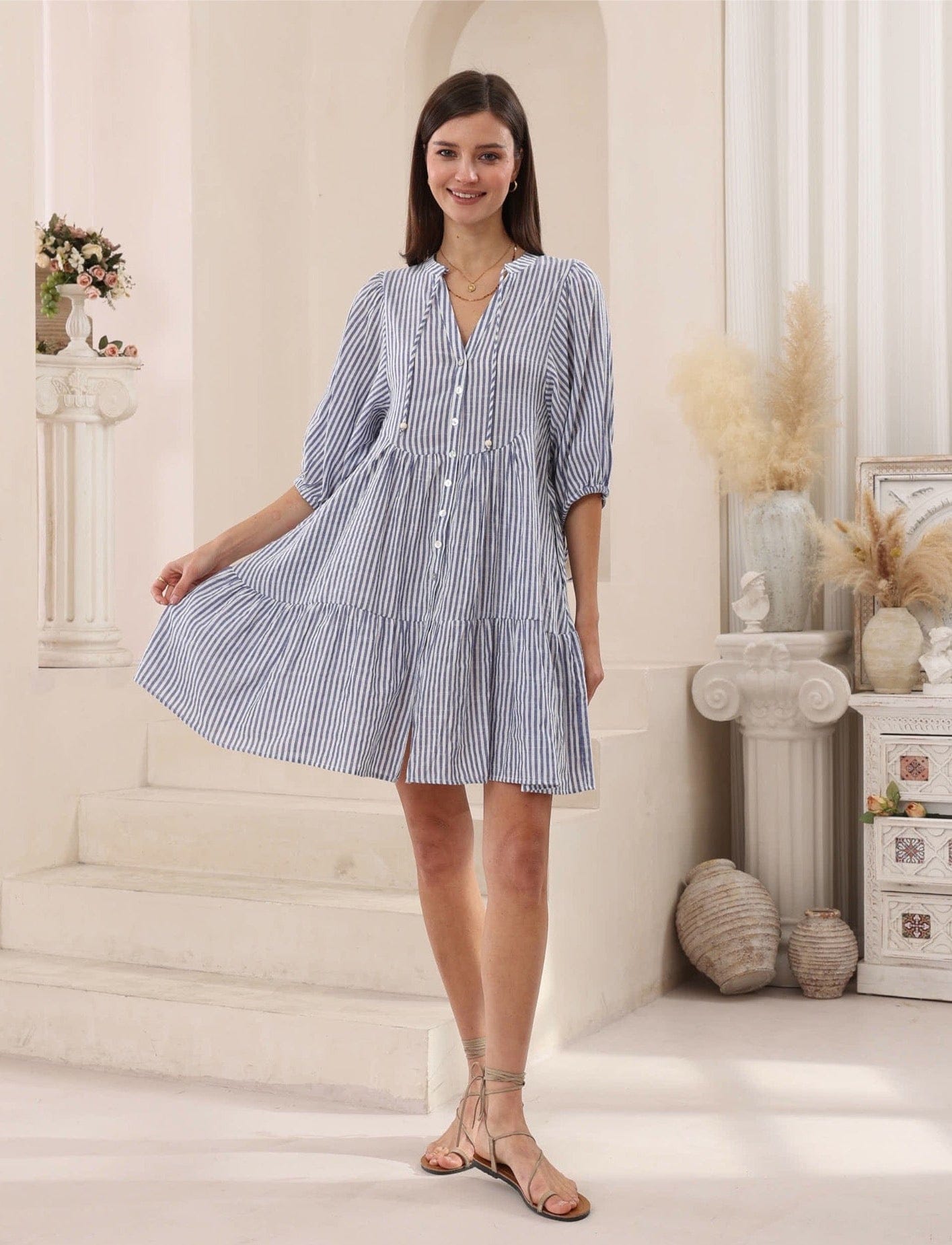 Iris Maxi baby doll dress Baby Doll Dress - Blue