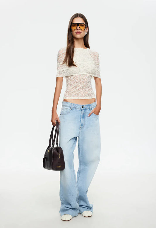 Lioness lace top BELLA VITA TOP - LEMON