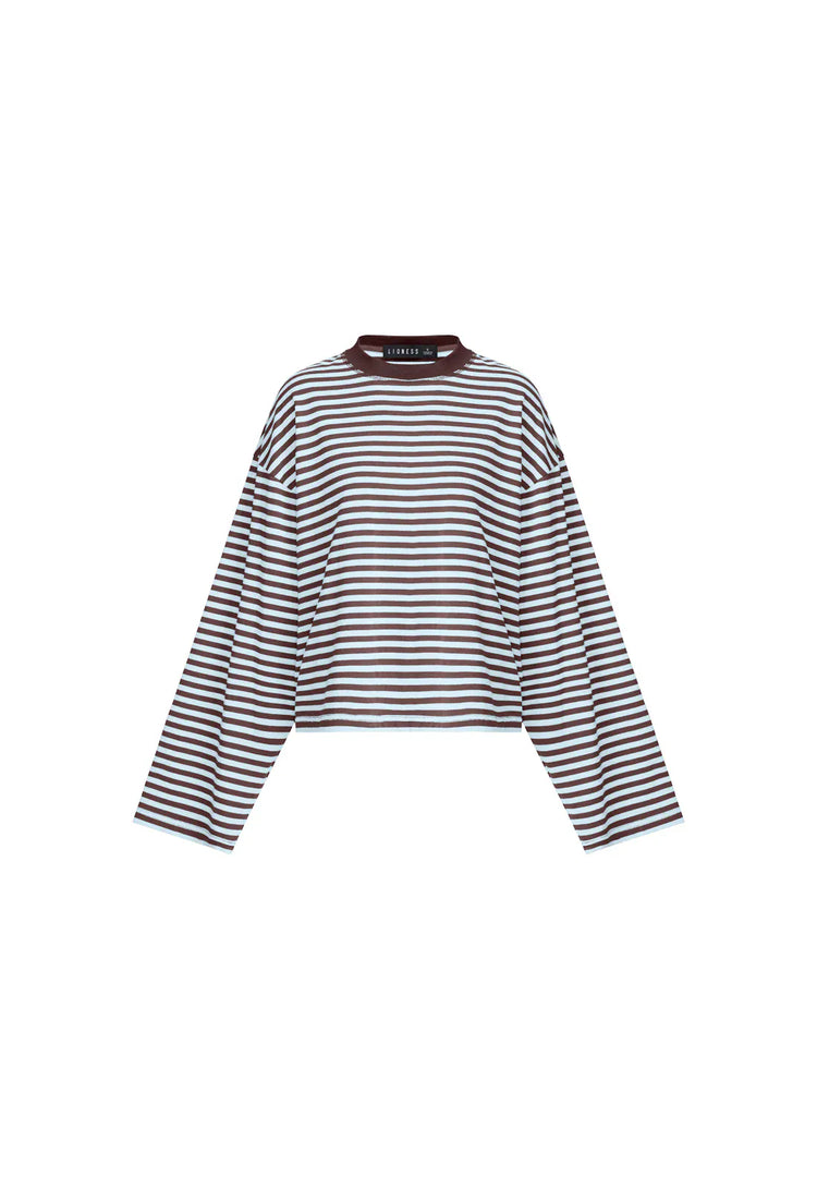Lioness long sleeve stripe top Bloom  - Choc Sea Stripe