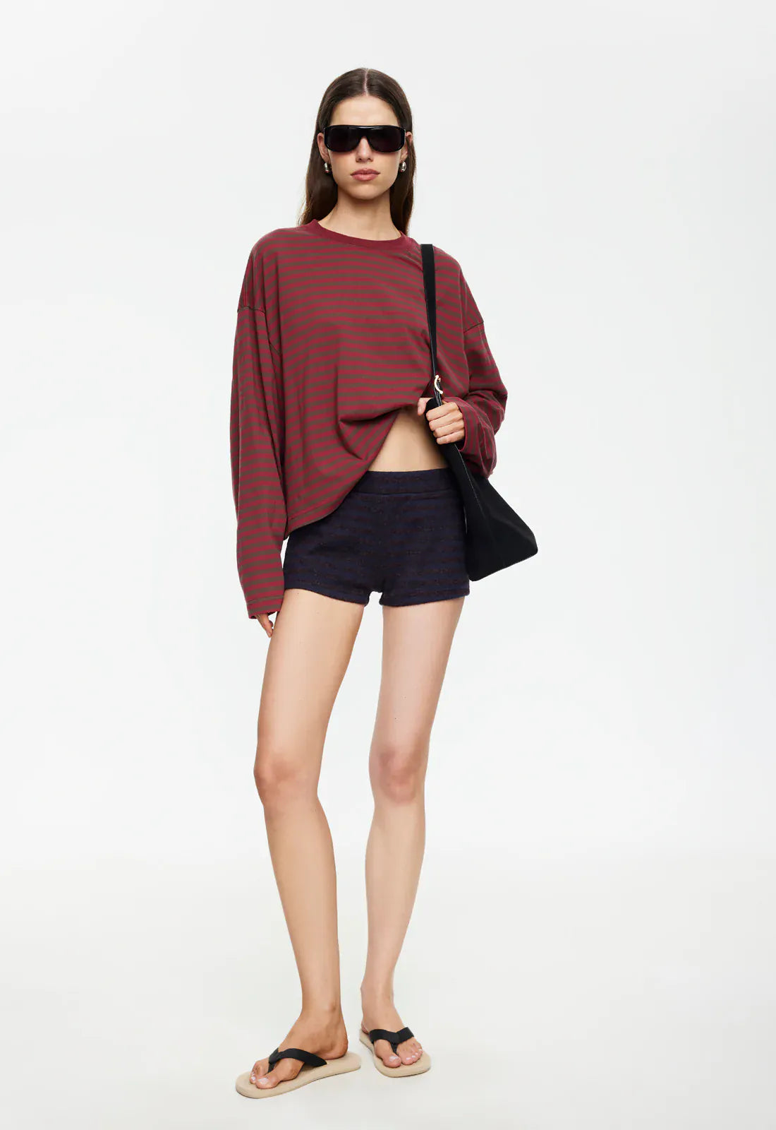 Lioness long sleeve stripe top Bloom  - Choc Wine Stripe