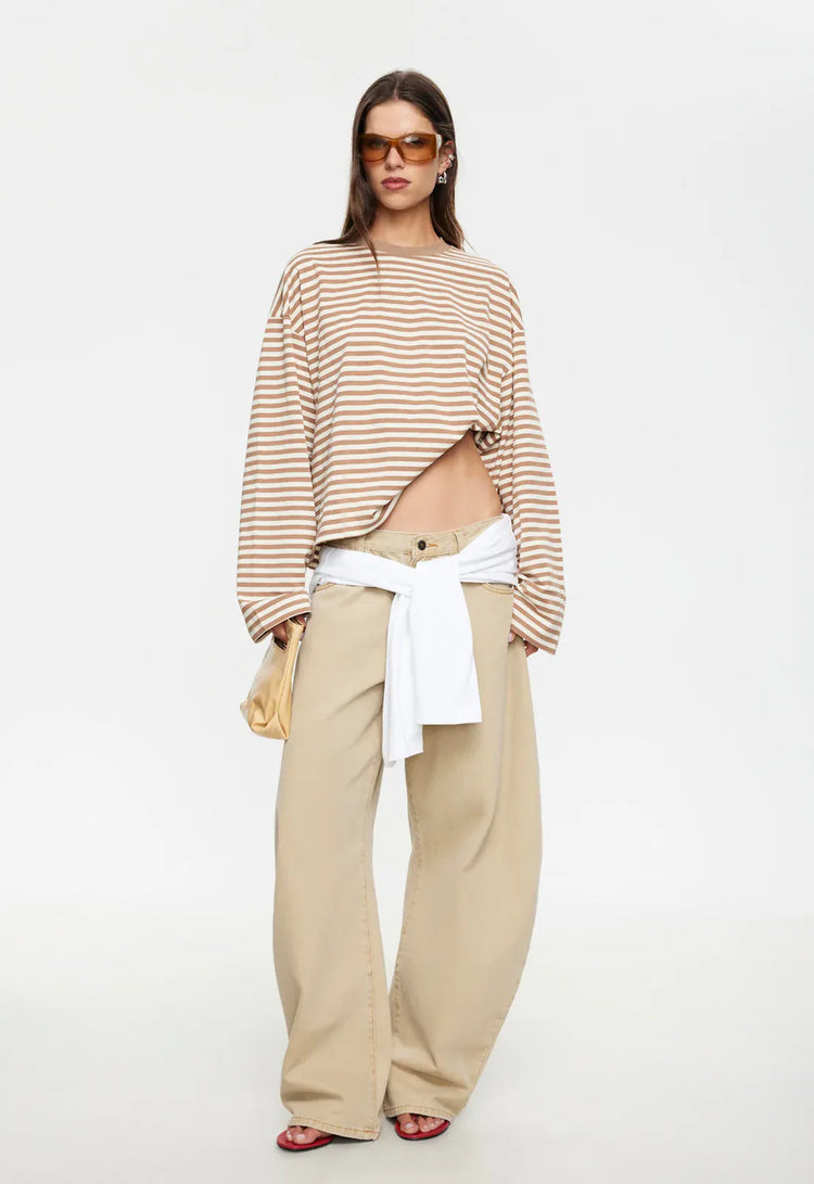 Lioness long sleeve stripe top Bloom Long Sleeve - Chocolate Stripe