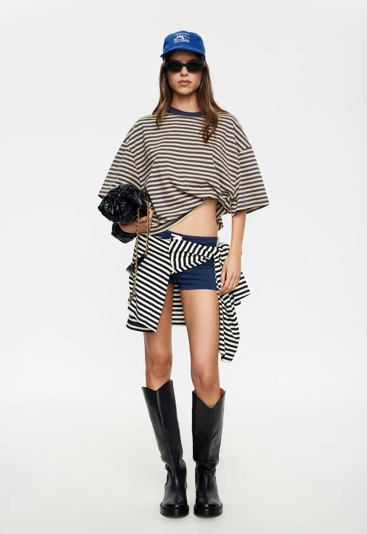 Lioness Short sleeve tee Bloom  Short Sleeve - Beige Stripe