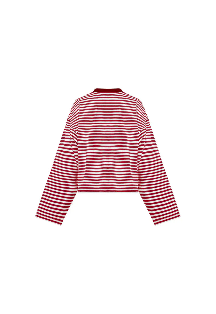 Lioness long sleeve stripe top Bloom  - Wine Stripe