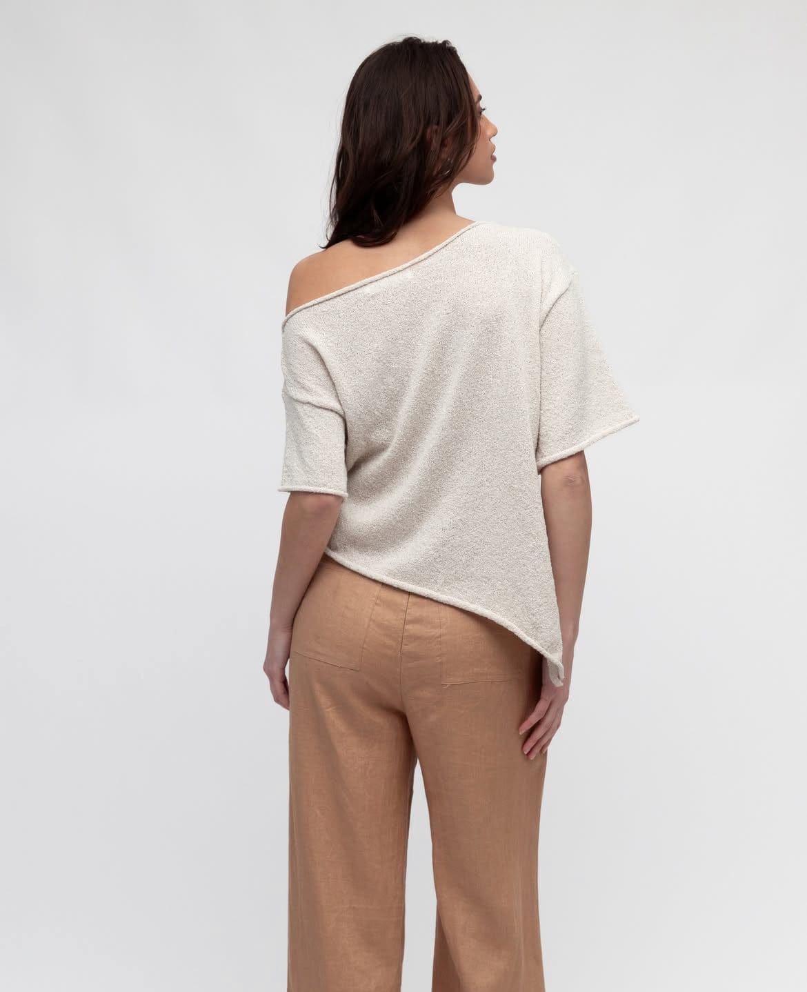 White Closet Top Boucle Knit - Oatmeal