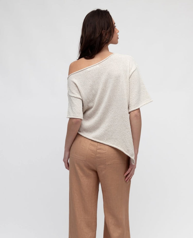 White Closet Top Boucle Knit - Oatmeal