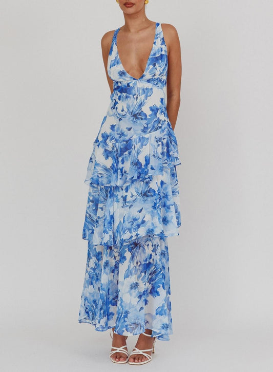 Saints & Secrets Dresses Cally Layer Maxi - Blue