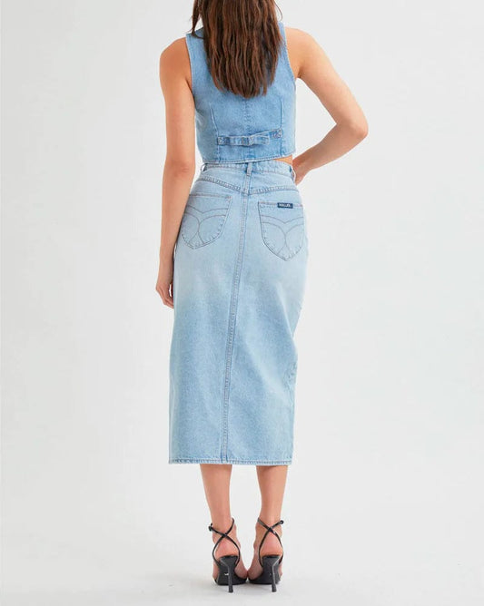 A Brand Jeans long denim skirt Chicago Skirt - Old Stone