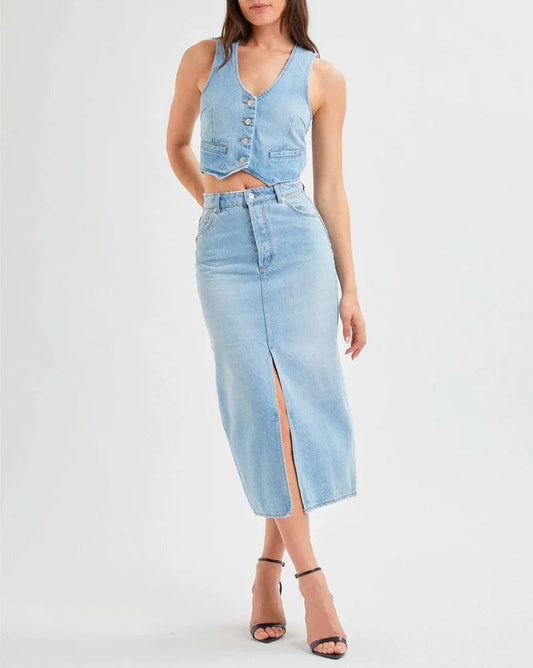 A Brand Jeans long denim skirt Chicago Skirt - Old Stone