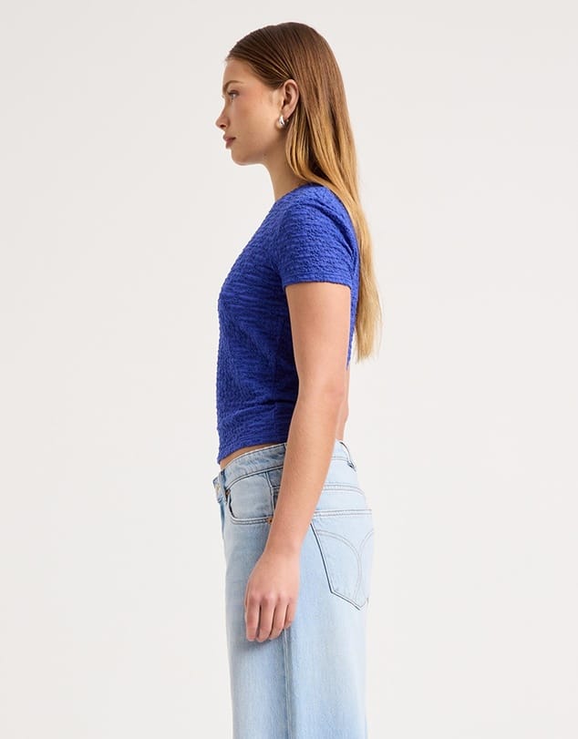Rollas Jeans Top Daisy Lace Tee - Ultramarine