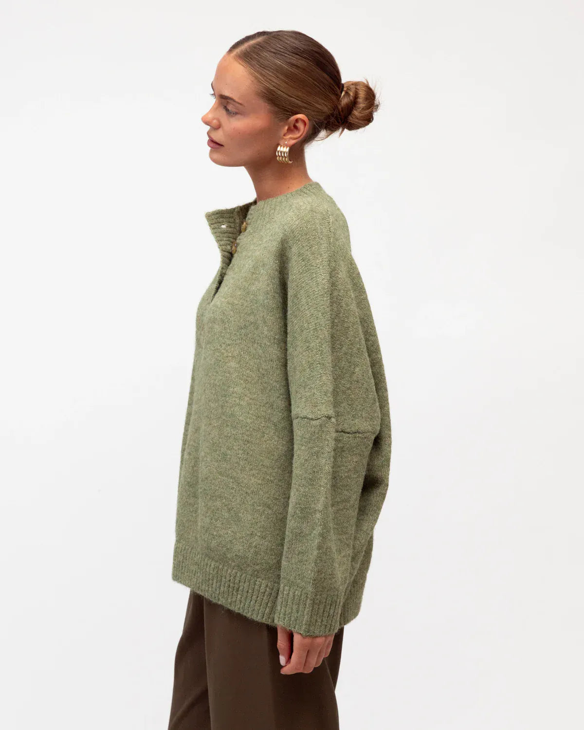 White Closet Knit top Dallas Knit Green