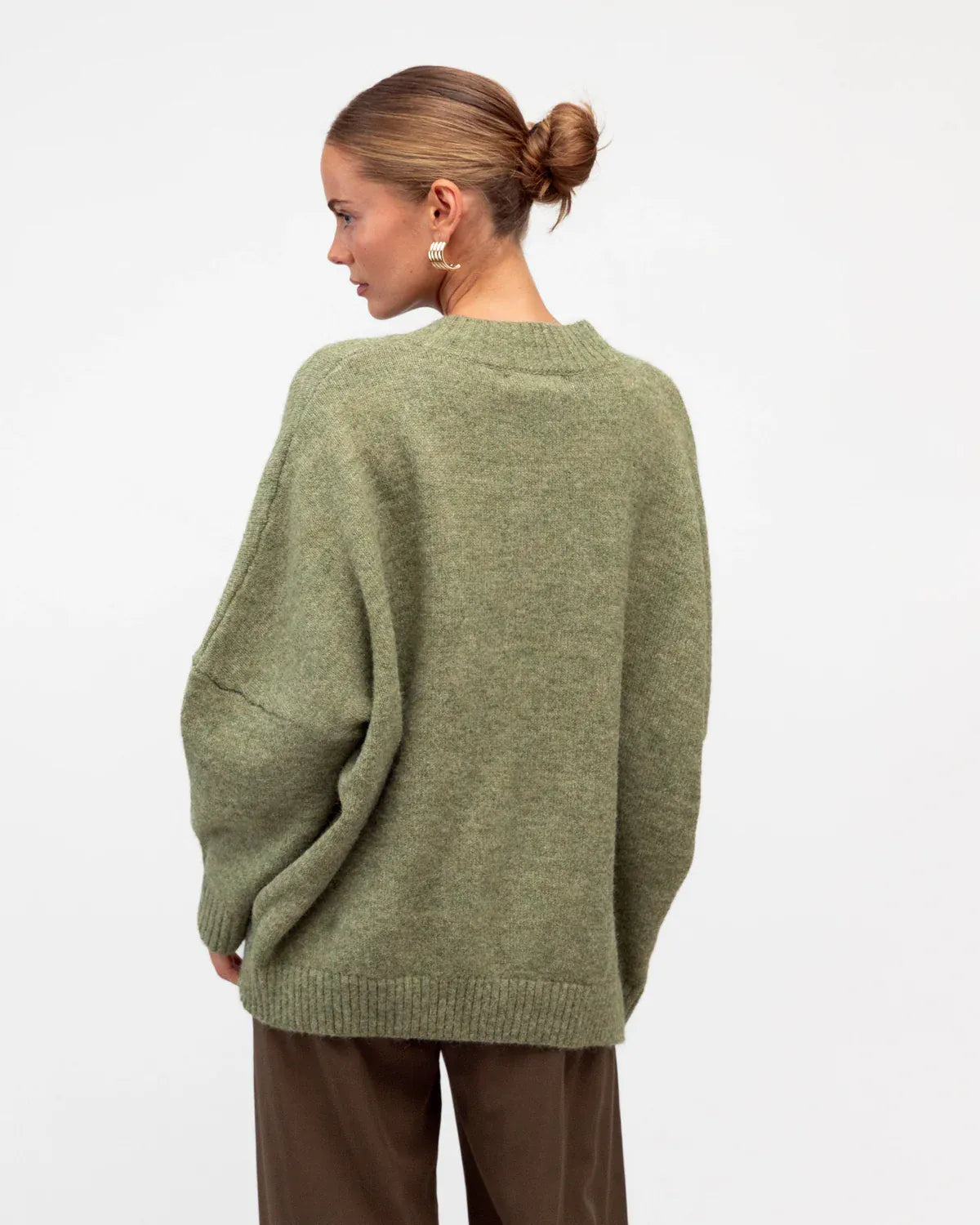 White Closet Knit top Dallas Knit Green