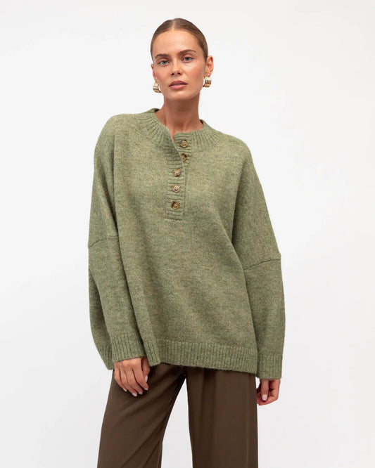 White Closet Knit top Dallas Knit Green