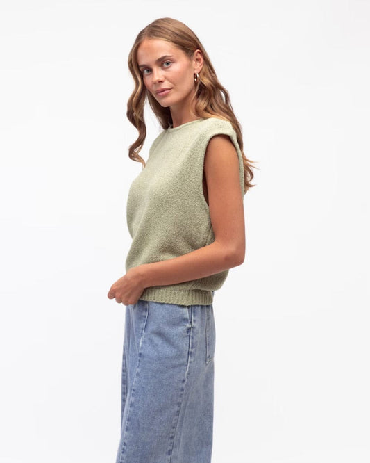 Ebby and I Knit top Destiny Knit - Matcha