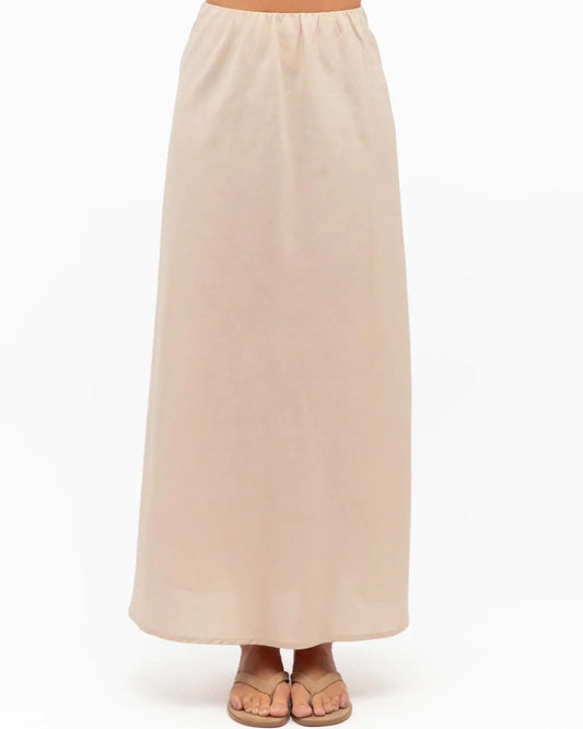 White Closet linen skirt Diaz Skirt - Oat