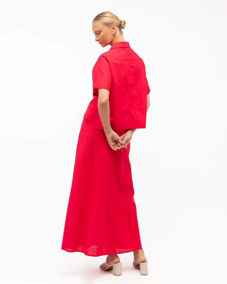 White Closet linen skirt Diaz Skirt - Red