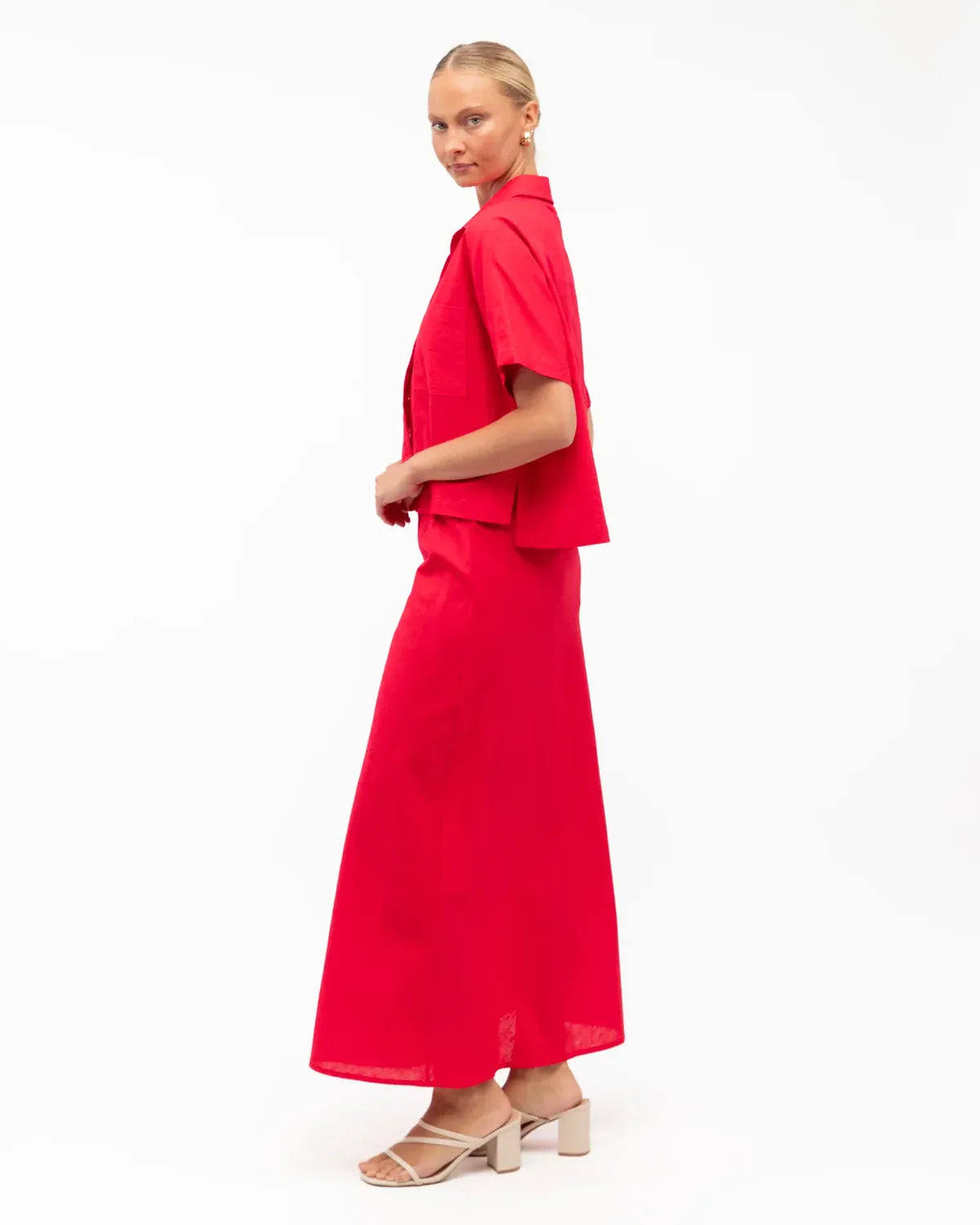 White Closet linen skirt Diaz Skirt - Red