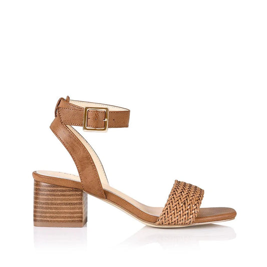 VERALI SHOES shoes Elly Block Heel - Tan Weave