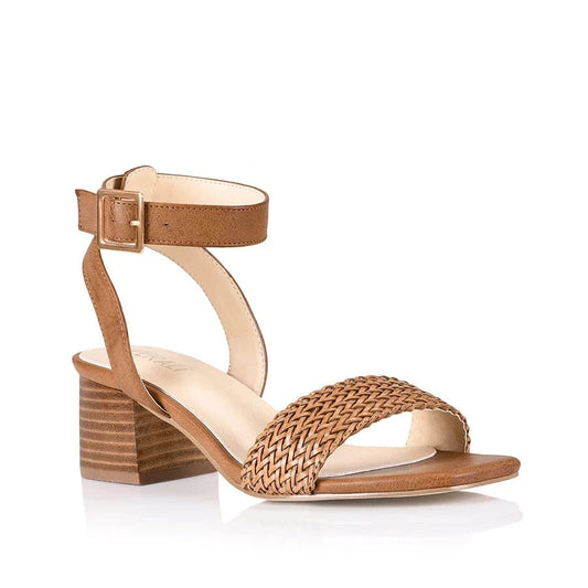 VERALI SHOES shoes Elly Block Heel - Tan Weave