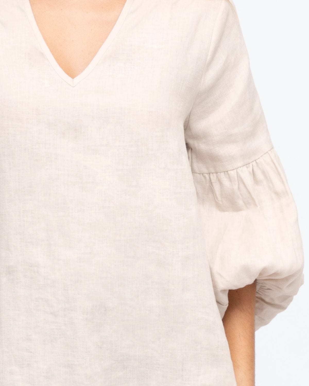 White Closet blouse Elsie Linen Top - Beige