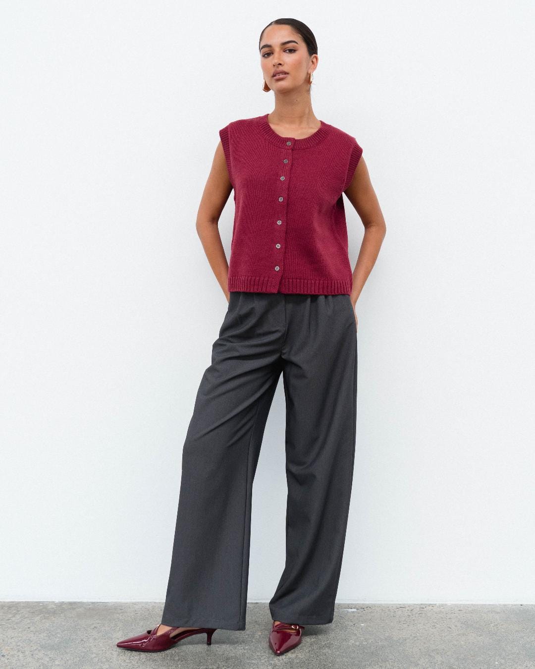 White Closet vest Emily Vest - Wine