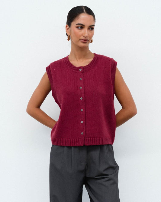 White Closet vest Emily Vest - Wine