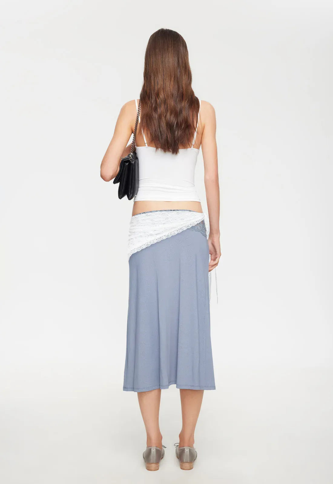 Lioness SKIRT FIRST KISS MIDI SKIRT - DUSTY BLUE