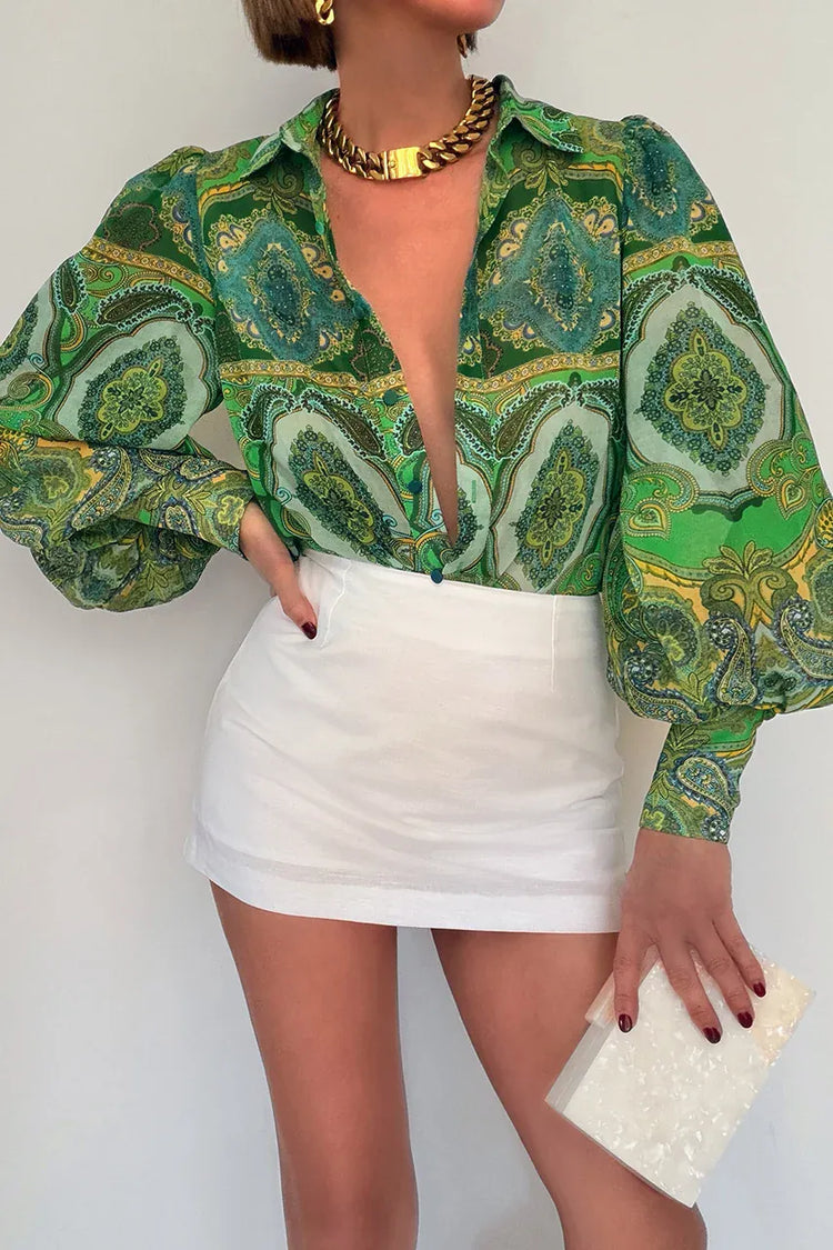 Runaway The Label blouse FLEETWOOD BLOUSE - INDIANA GREEN