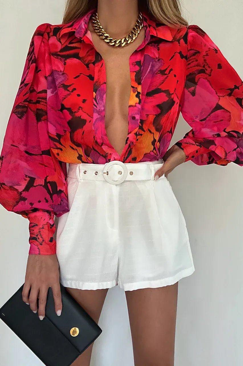 Runaway The Label Top FLEETWOOD BLOUSE - PINK ROMANCE