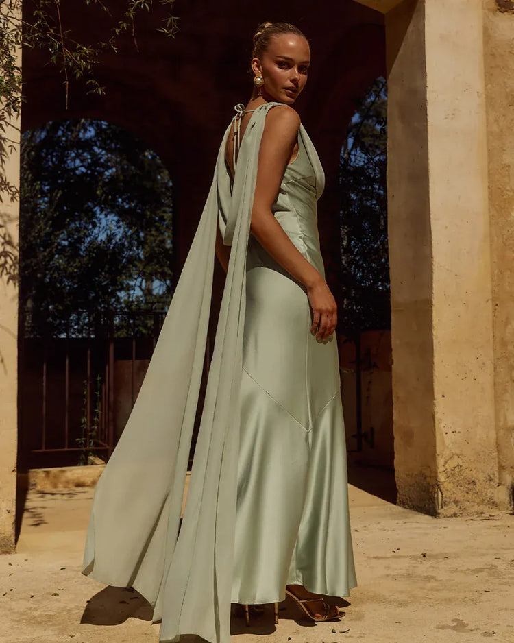 Runaway The Label formal dress GABRIELLA COWL MAXI DRESS - SAGE