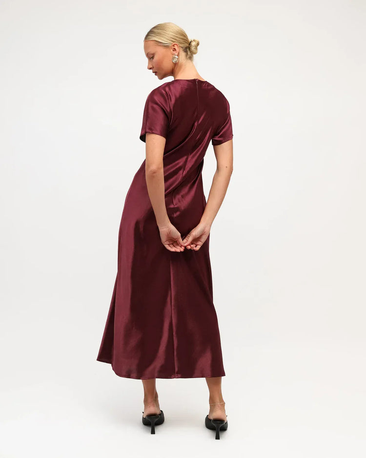 White Closet midi dress Gala Satin Midi - Wine