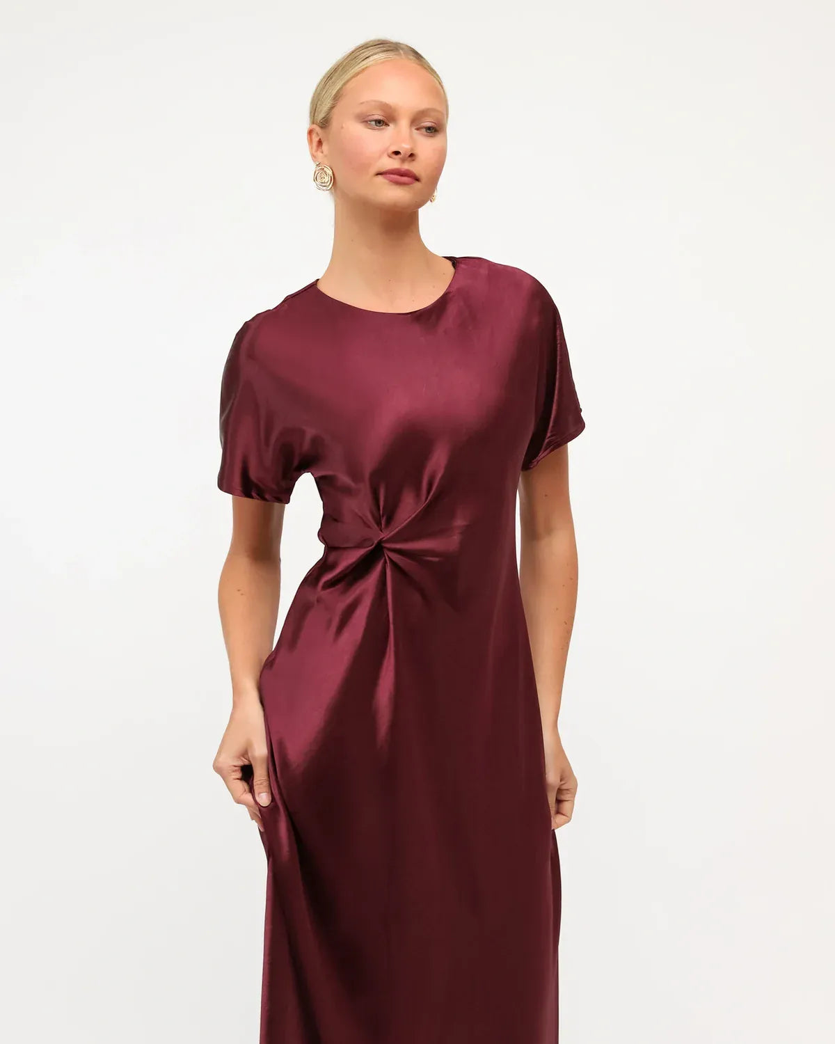 White Closet midi dress Gala Satin Midi - Wine