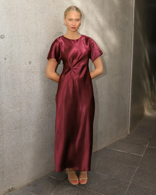 White Closet midi dress Gala Satin Midi - Wine