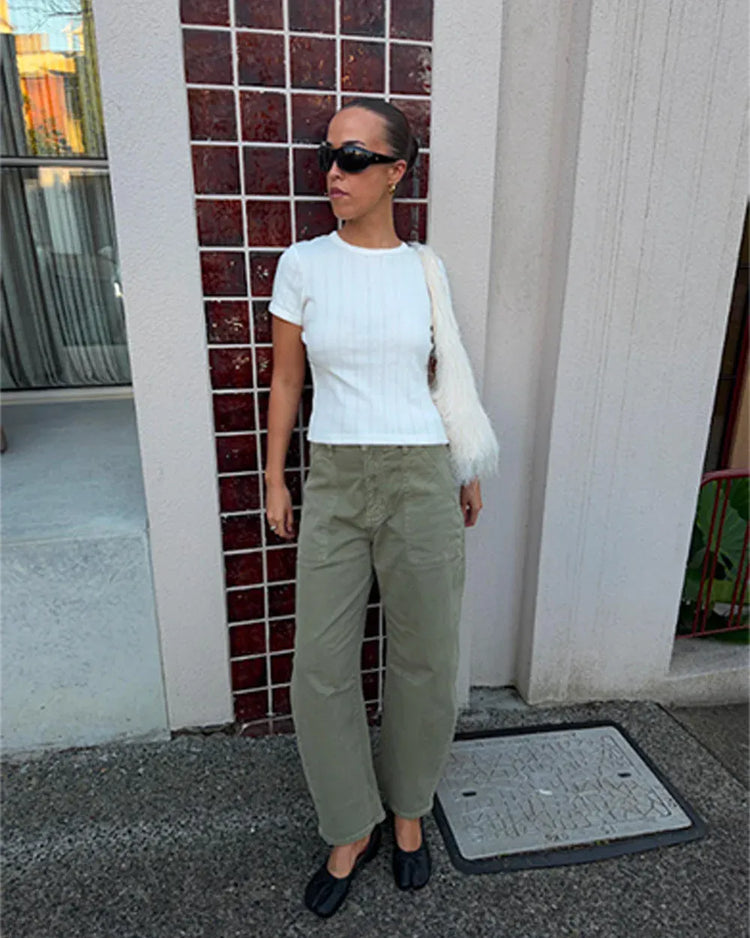 ROLLAS JEANS Jeans GIgi Barrel Trade Pants - Summer Olive