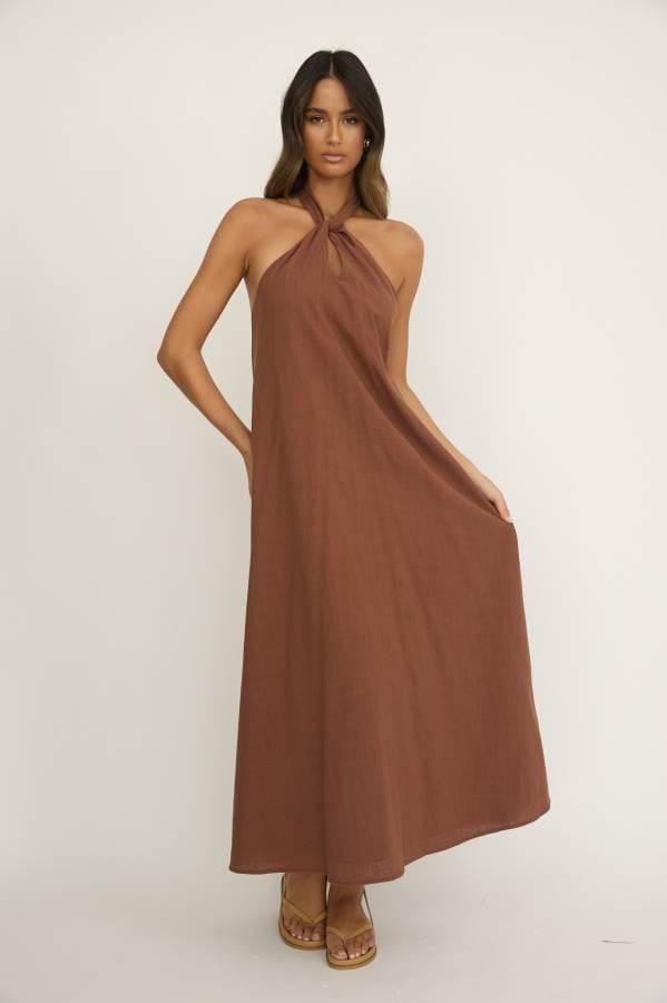 Indikah Dresses Gillian Maxi - Chocolate