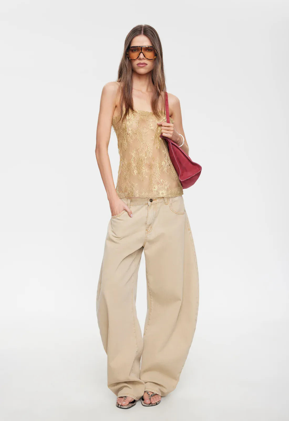 Lioness lace top Golden Hour Cami - Gold