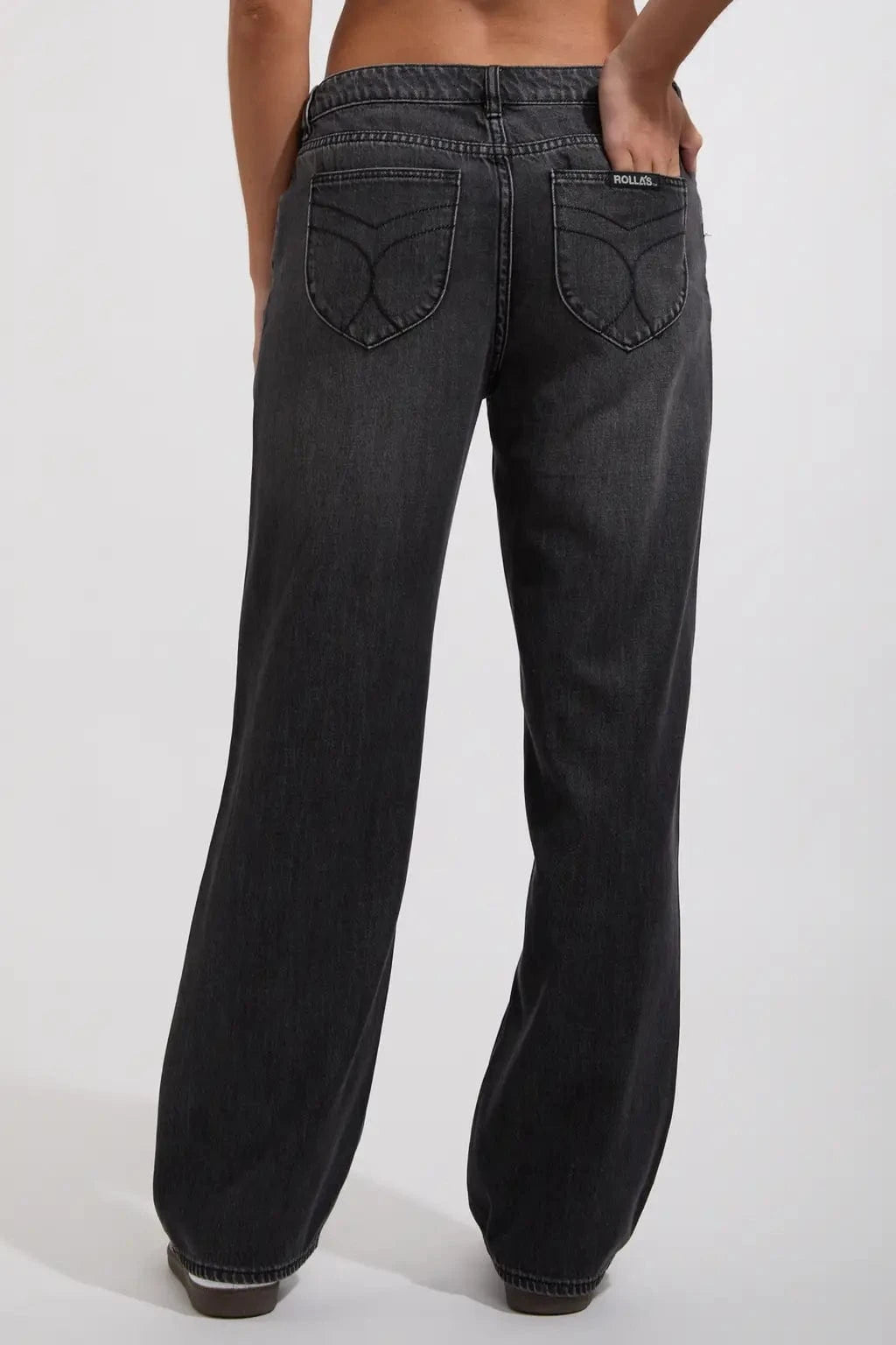 Rollas Jeans low rise jeans Heidi Low Jade Black