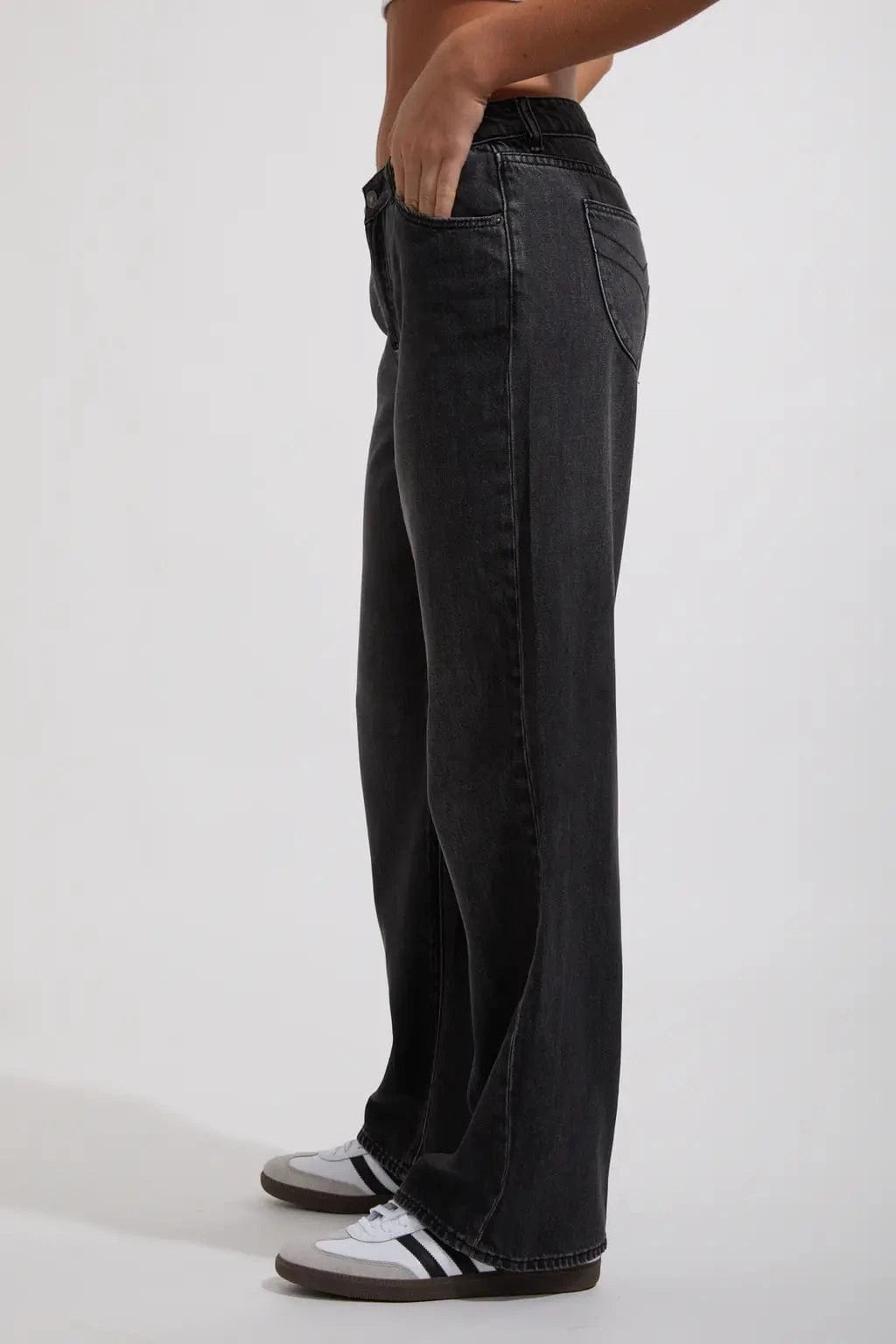 Rollas Jeans low rise jeans Heidi Low Jade Black