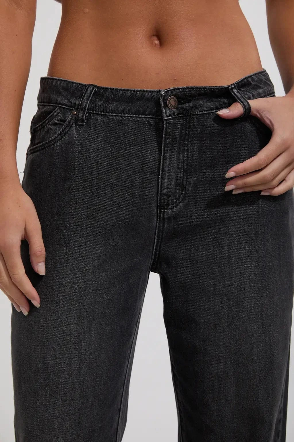 Rollas Jeans low rise jeans Heidi Low Jade Black