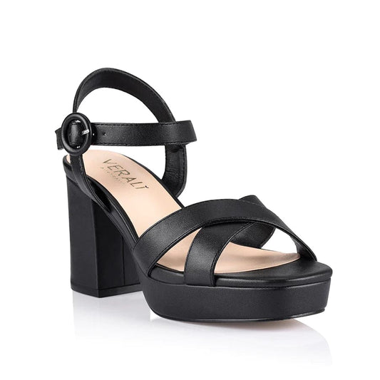 VERALI SHOES heels Heppell Platform Heels - Black Smooth