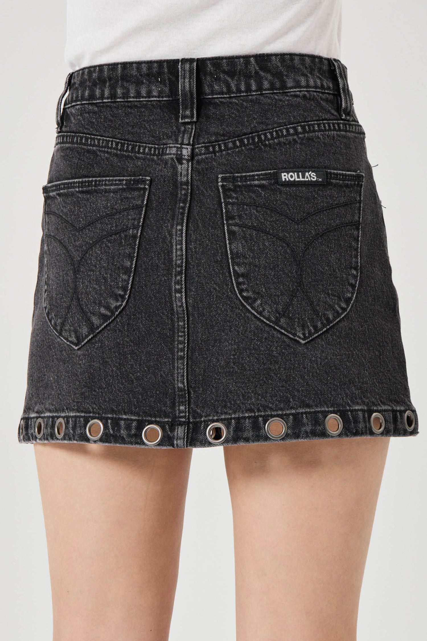 Rollas Jeans denim skirt High Line Mini - Black Sand