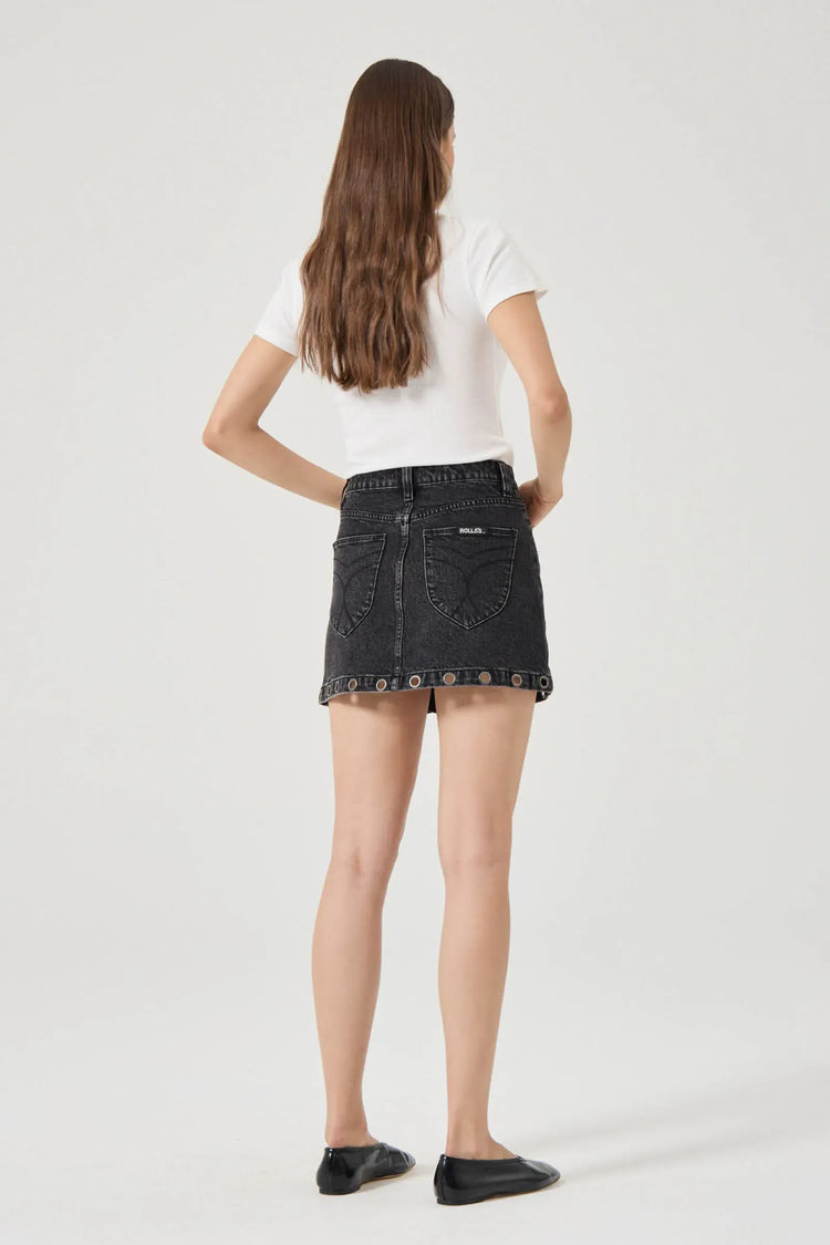 Rollas Jeans denim skirt High Line Mini - Black Sand