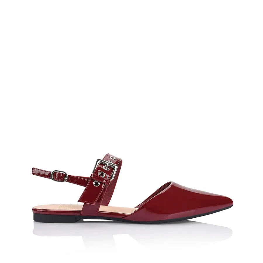 VERALI flat shoes Idaho Slingback Flats - Wine Patent