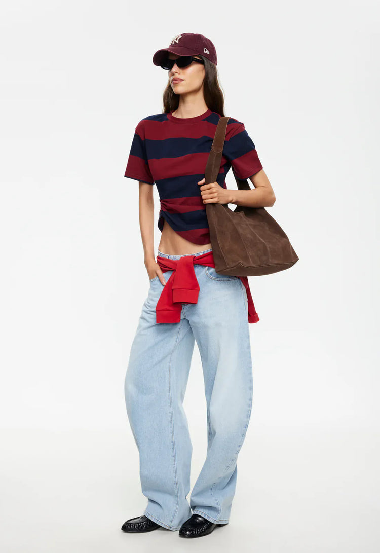 Lioness tee In Transit Tee - Burgundy Stripe