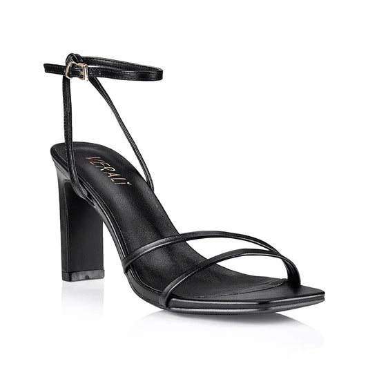 VERALI SHOES heels Kimmy Slim Strappy Heels- Black