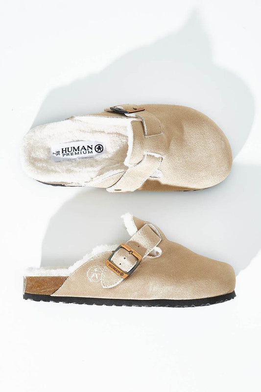 Human Shoes slides Lego - Sand Suede Slides